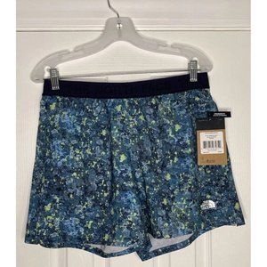 The North Face Women’s Printed Class‎ V Shorts Beta Blue Lichen Print XL New
